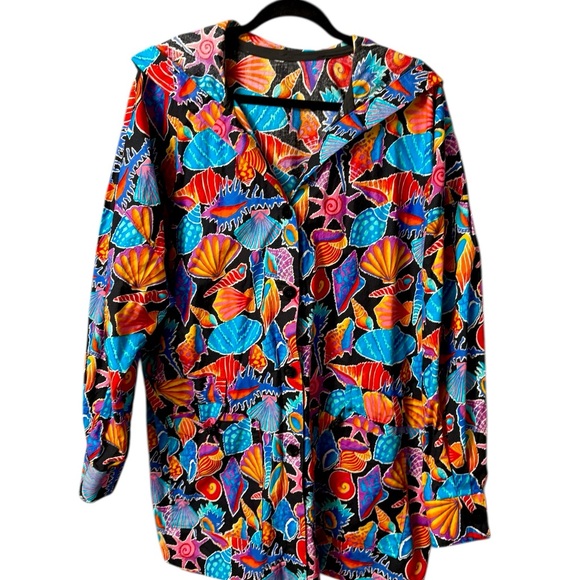 Jackets & Blazers - One-of-a-Kind Seashell Print Hooded Jacket/Top - Multicolor, handmade